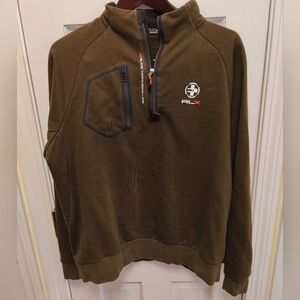Ralph Lauren RLX Dark Olive Zip-Up Sweater XLarge